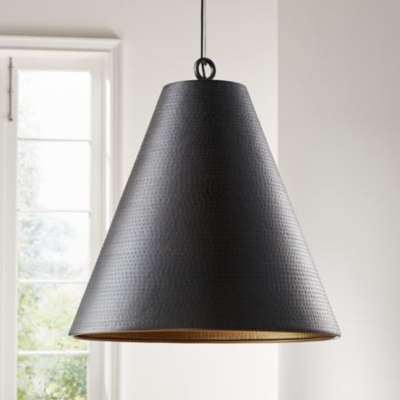 Rodan Hammered Dark Bronze Metal Cone Pendant Reviews Crate