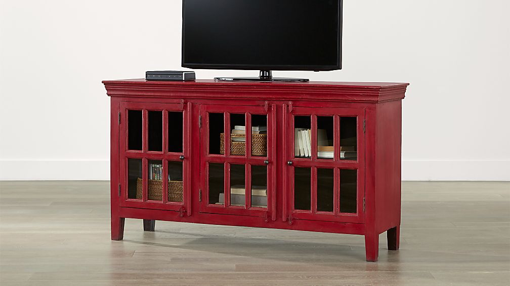Red Console Table rojo red 62" media console | crate and barrel Red Console Table rojo red 62" media console | crate and barrel