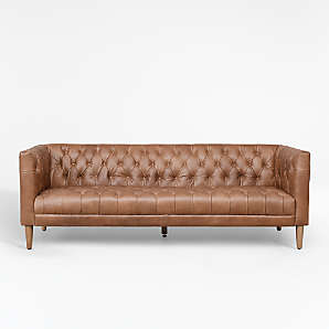 Leather Tufted Sofas Crate And Barrel