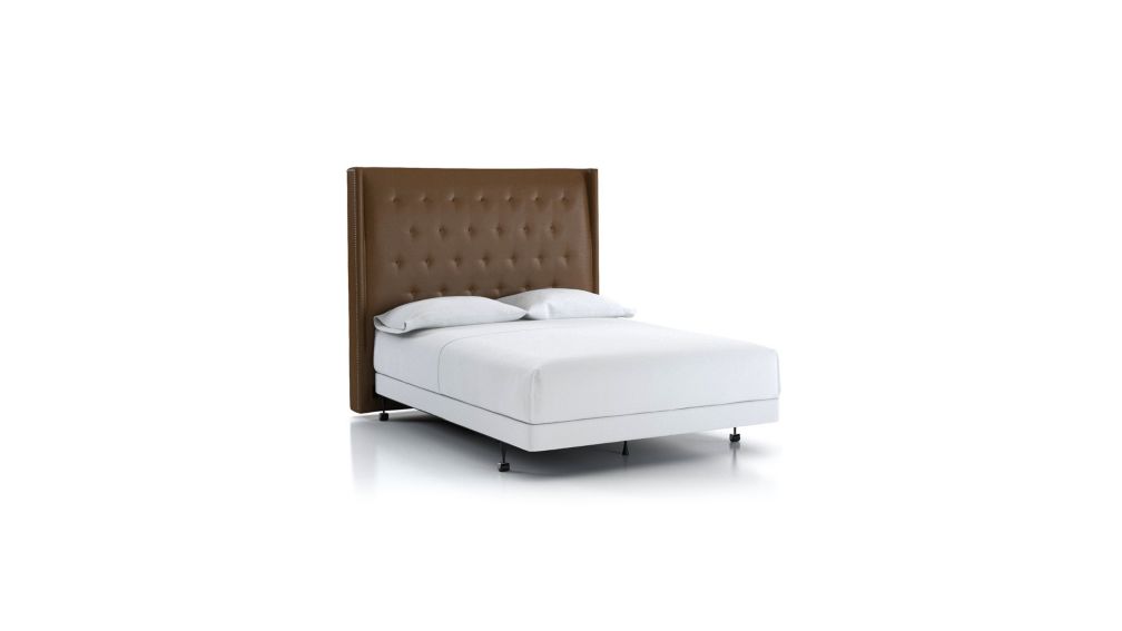 Ronin Queen Tufted Wingback Headboard Saddle Faux Leather + Reviews