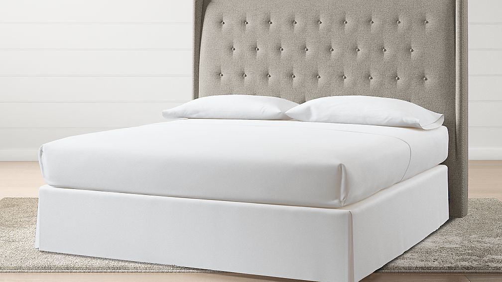 Ronin Tufted Wingback Headboard Grey Felt Crate And Barrel