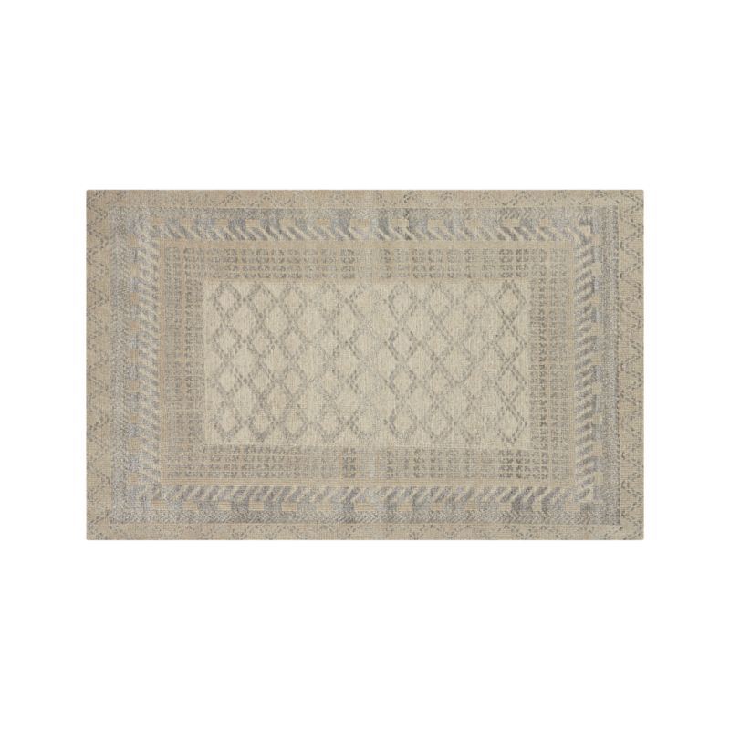Rosalie Neutral Hand Knotted Oriental 5'x8' Rug Crate and Barrel