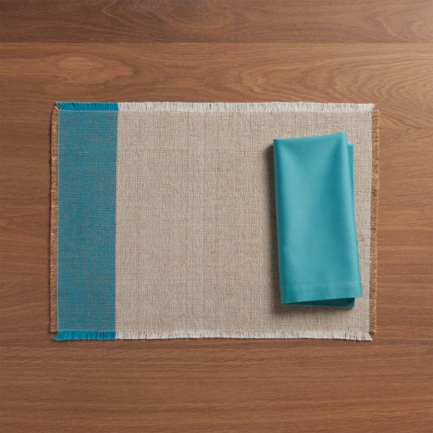 Fete Aqua Blue Cloth Napkins, Set of 8 in Napkins + Reviews Crate and Barrel
