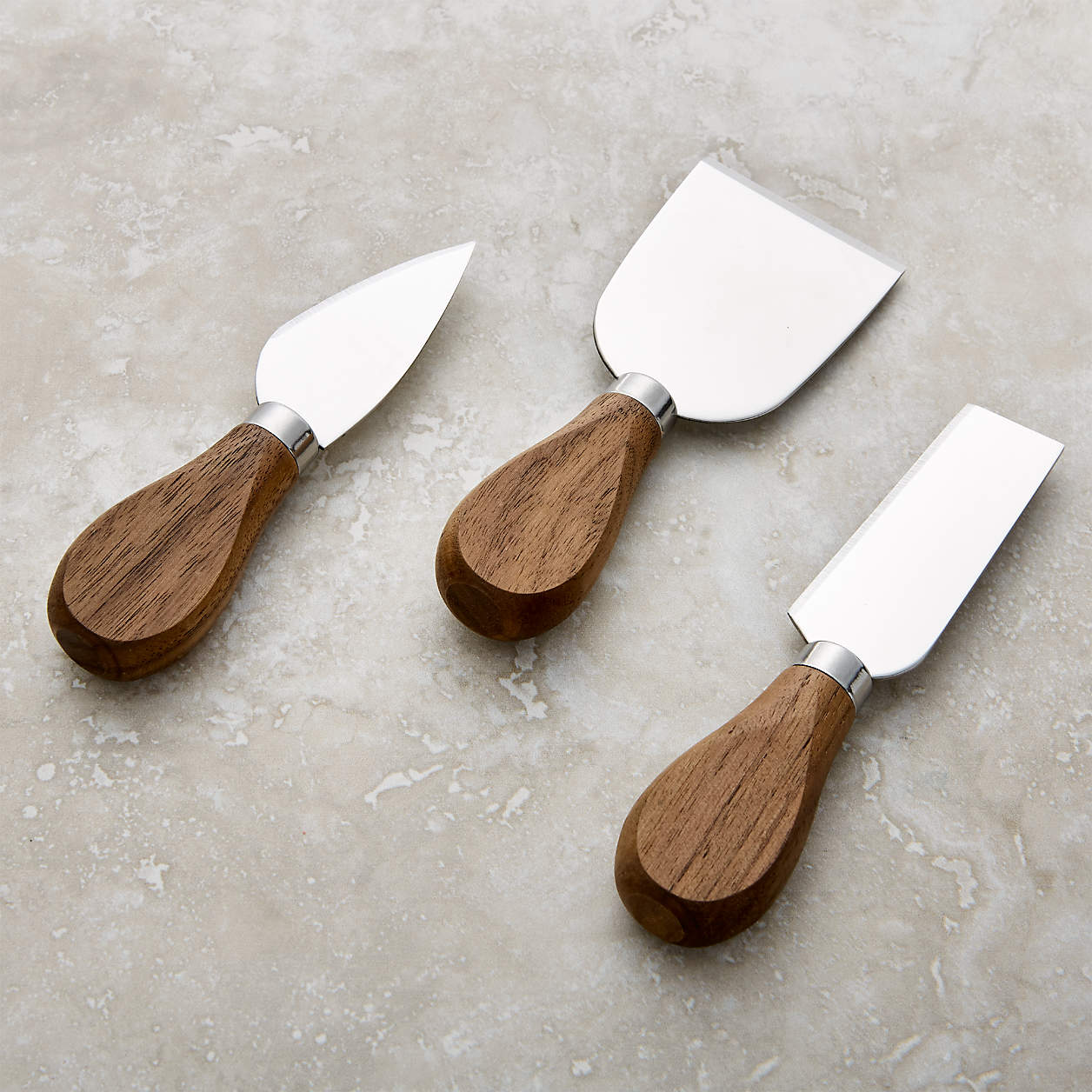 Walnut Cheese Knives, Set of 3 + Reviews Crate and Barrel