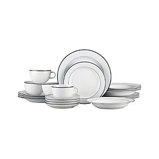 Roulette Blue Band 20-Piece Dinnerware Set