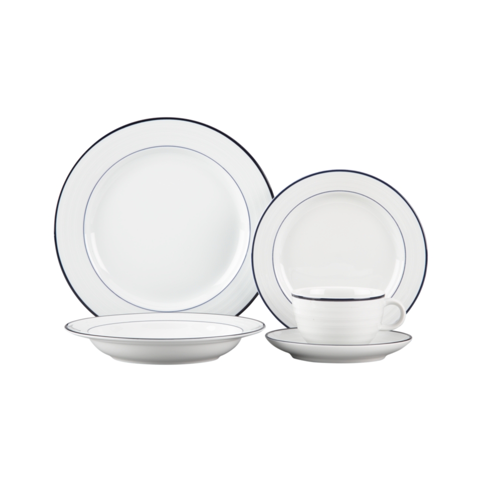 Roulette Blue Band 5 Piece Place Setting with Low Bowl Available in 
