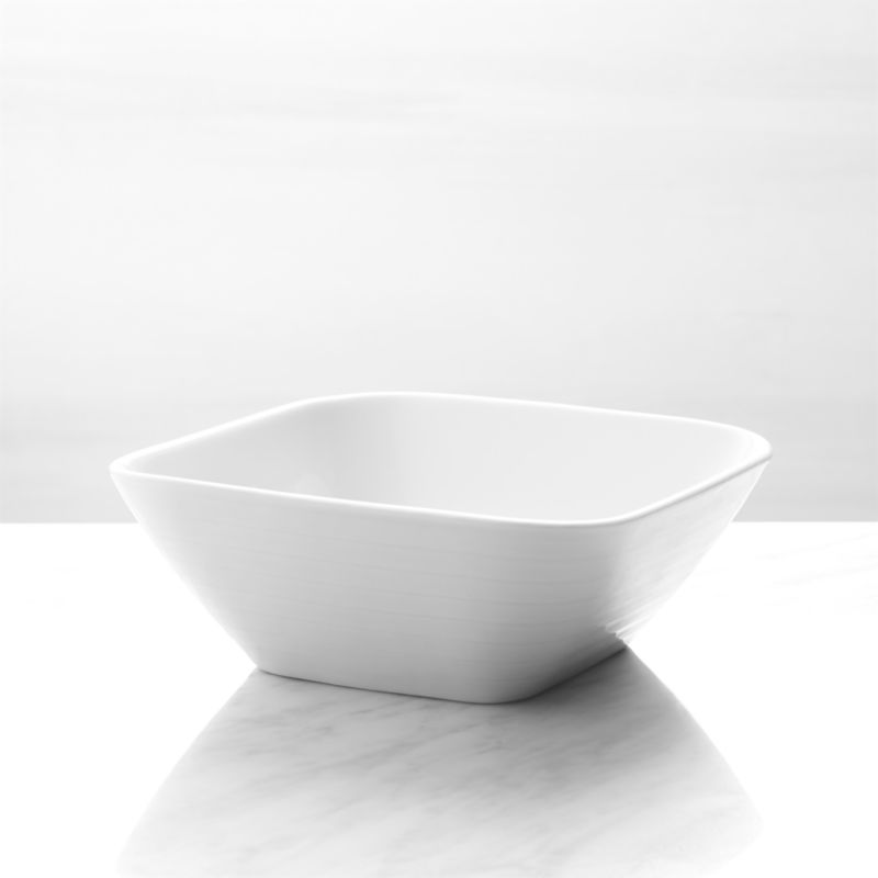 Roulette White Square Cereal Bowl + Reviews Crate and Barrel