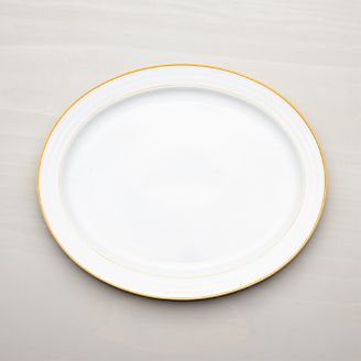 Roulette Yellow Band Oval Platter