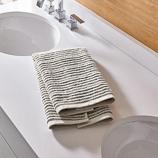 Hand Towels Crate And Barrel Rowan Striped Hand Towel