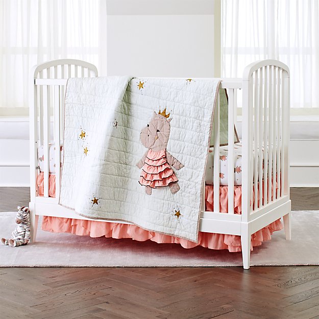 Hippo Baby Bedding Crib Quilt Reviews Crate And Barrel