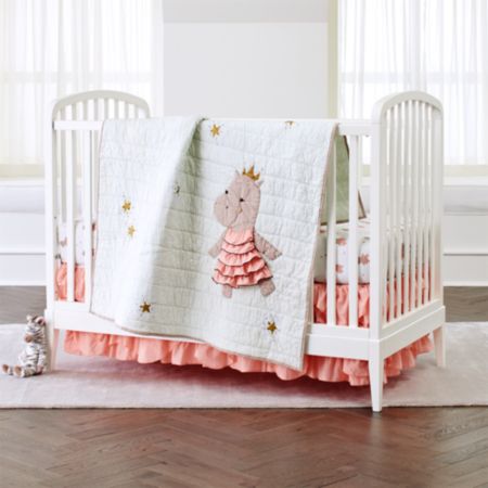 Hippo Baby Bedding Crib Quilt Reviews Crate And Barrel