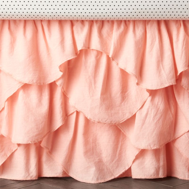 peach crib skirt