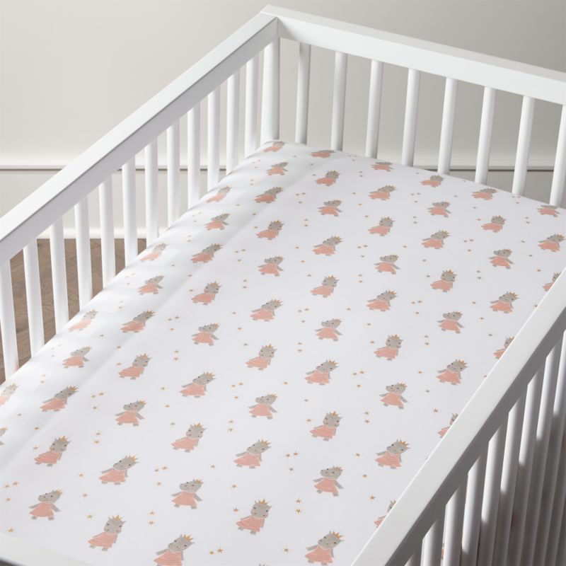 Organic Royal Hippo Crib Fitted Sheet + Reviews Crate and Barrel