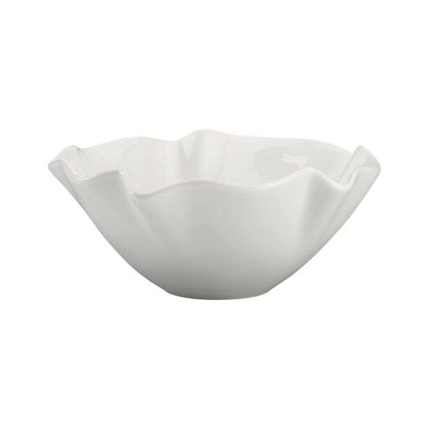 White ruffle serving bowl - Crate and Barrel