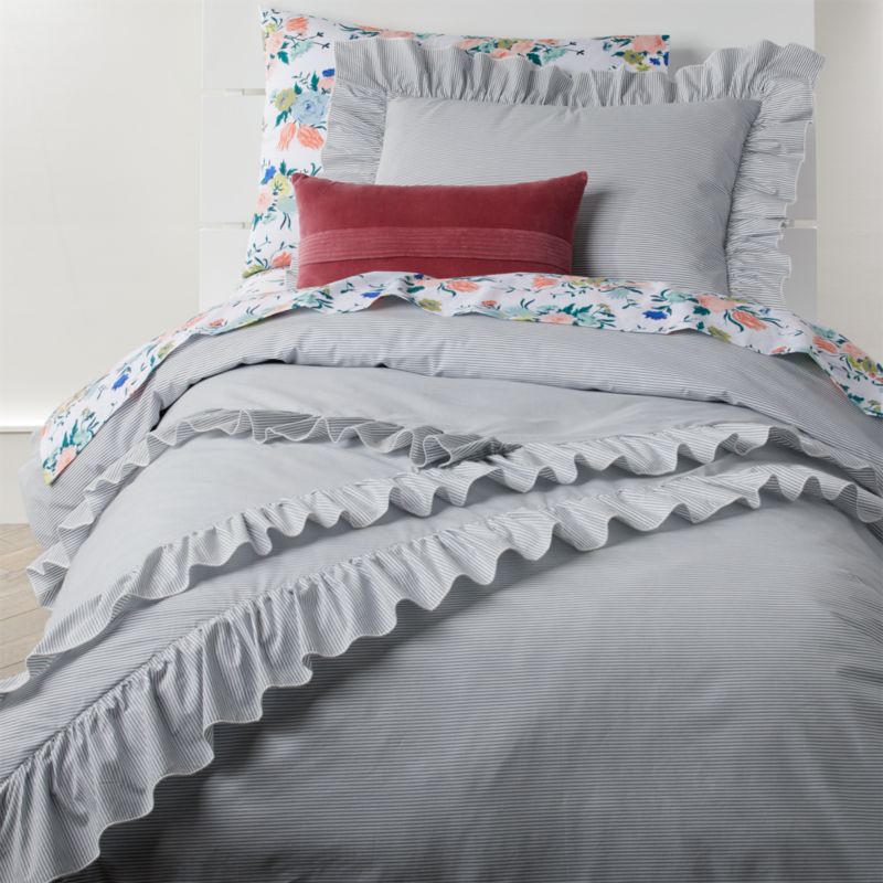 Ruffle Full Queen Duvet Cover Reviews Crate And Barrel