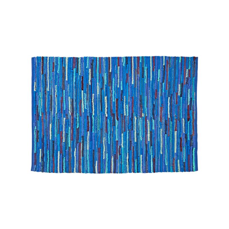 5x8 Blue Rag Rug + Reviews Crate and Barrel