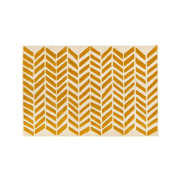 Yellow Chevron Rug