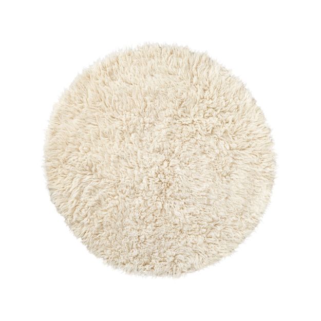 5' Round Flokati Rug in All Rugs + Reviews Crate and Barrel