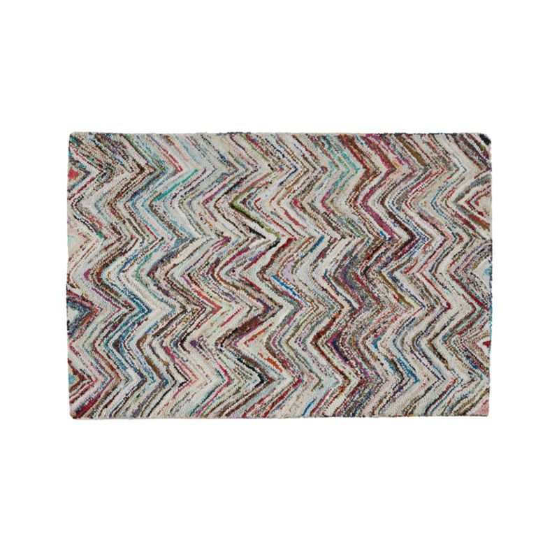 8x10' Chevron Rag Rug + Reviews Crate and Barrel