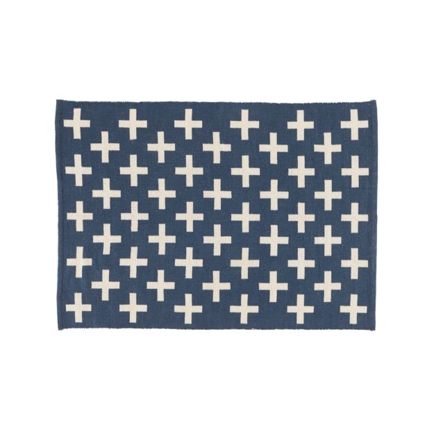 Positive 5x8' Blue Indoor Outdoor Rug + Reviews Crate and Barrel