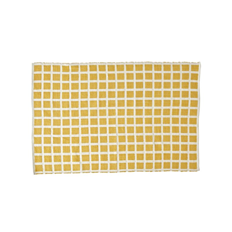 Square Yellow Indoor/Outdoor Rug Crate and Barrel