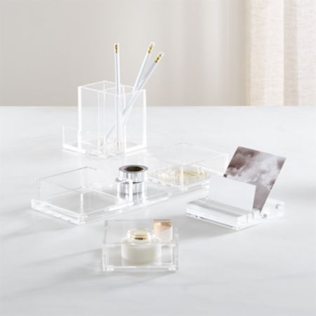 Russell Hazel Mini Acrylic Desk Organizer Crate And Barrel