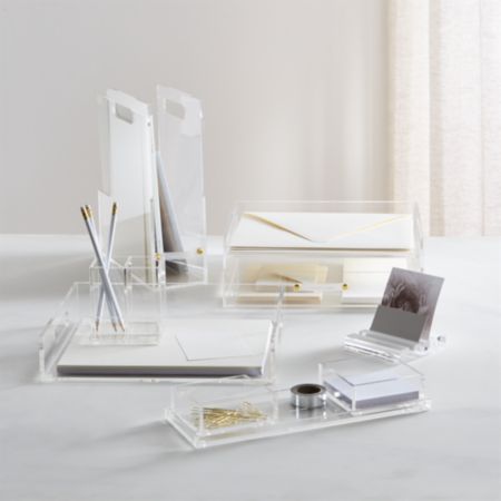 Russell Hazel Signature Acrylic Desk Organizer Crate And Barrel