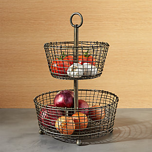 Rustic 3-Tier Fruit Basket | Crate and Barrel