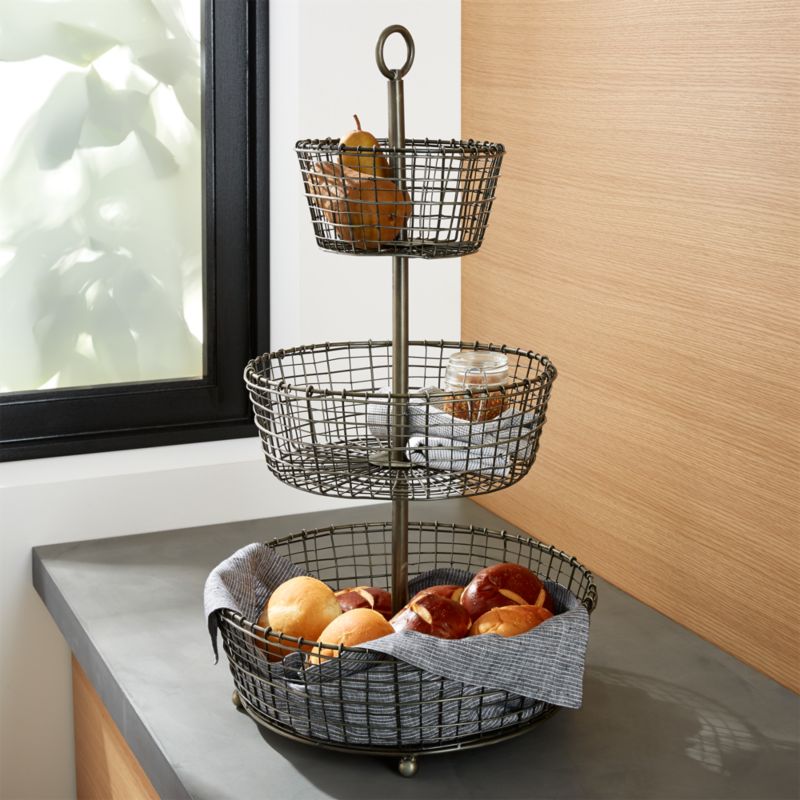 Bendt 3 Tier Iron Fruit Basket Reviews Crate And Barrel