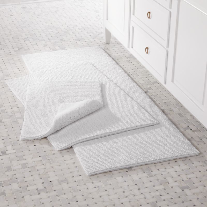 Rylan White Reversible Bath Rug | Crate 