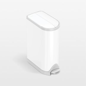 Image of Simplehuman 18 Liter Diaper Pail, White Steel