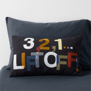 Image of Smithsonian "321 Lift Off!" Embroidered Kids Throw Pillow