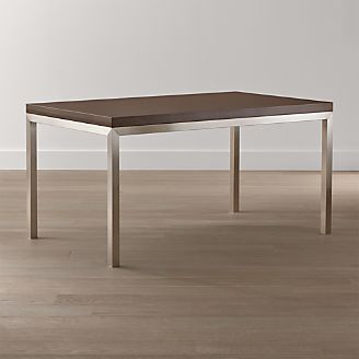 Parsons Myrtle Top/ Stainless Steel Base 72x42 Dining Table