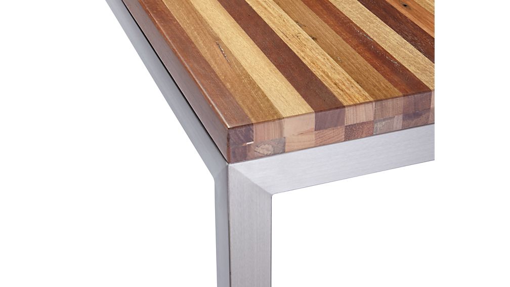 Parsons Reclaimed Wood Top/ Stainless Steel Base 60x36 Dining Table
