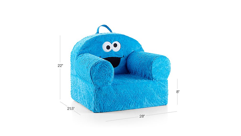 Sesame Street Large Furry Cookie Monster Nod Chair Cover Reviews Crate And Barrel