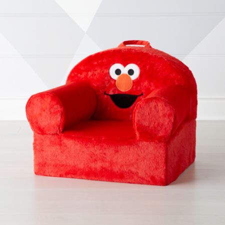 Sesame Street Large Furry Elmo Nod Chair Reviews Crate And Barrel