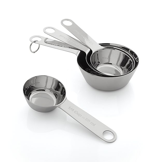 4-Piece Stainless Steel Measuring Cup Set | Crate and Barrel