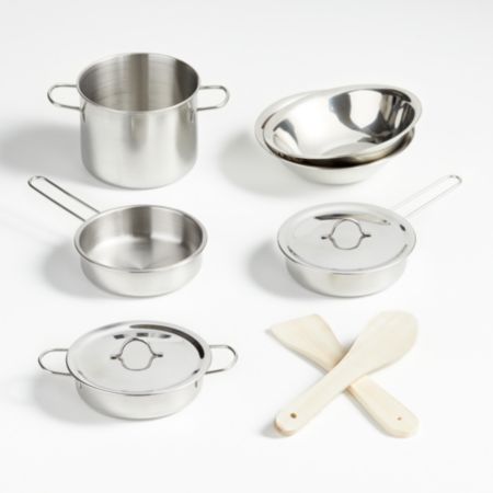 Stainless Steel Play Pots And Pans Set Crate And Barrel