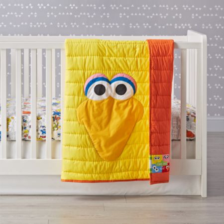 Sesame Street All Eyes Big Bird Baby Quilt Reviews Crate And