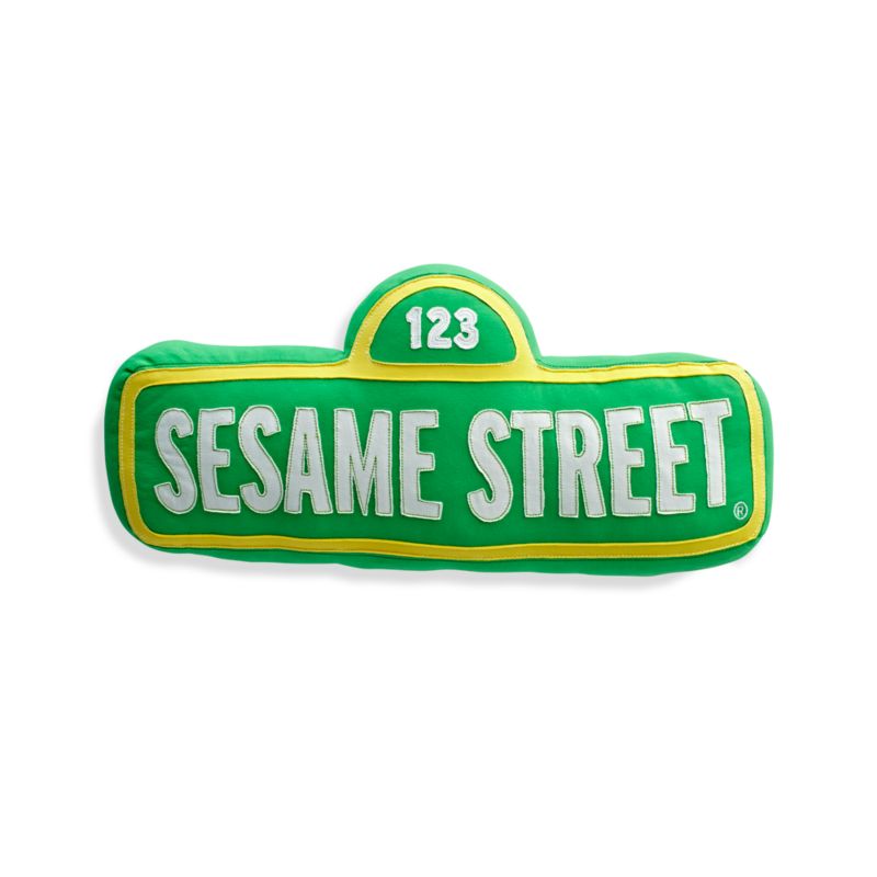 Sesame Street Sign Throw Pillow | Crate and Barrel