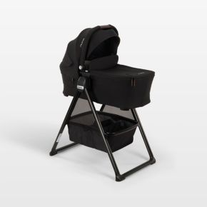 Image of Nuna ® SWIV + TRIV ™ Black Caviar Baby Bassinet with Stand