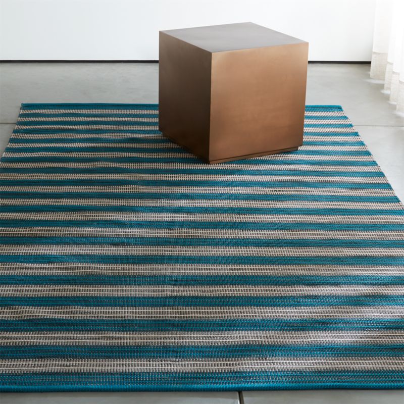 Arlo Blue Outdoor Rug | Crate and Barrel