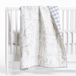 Image of Safari Friends Gauze 100% Organic Cotton Baby Crib Quilt