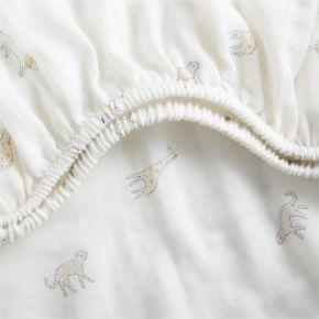 Image of Supersoft Safari Friends Gauze 100% Organic Cotton Baby Crib Fitted Sheet