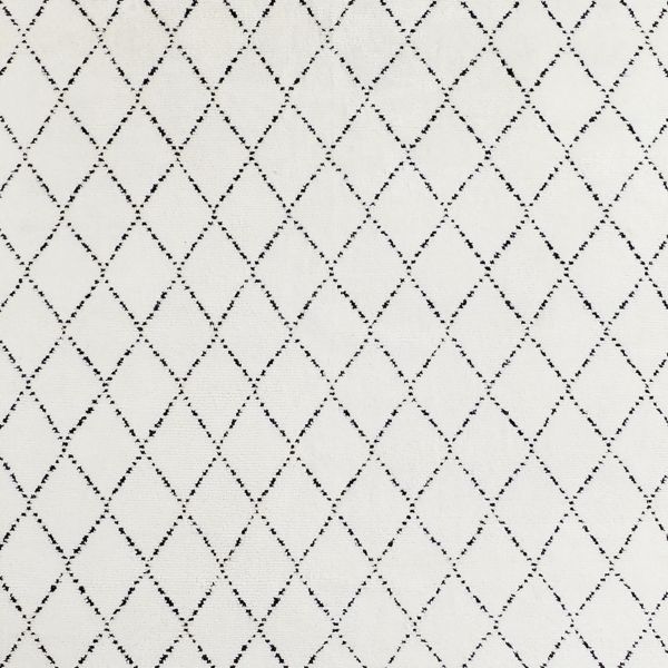 Safi Diamond Moroccan White & Black Area Rug 9'x12'