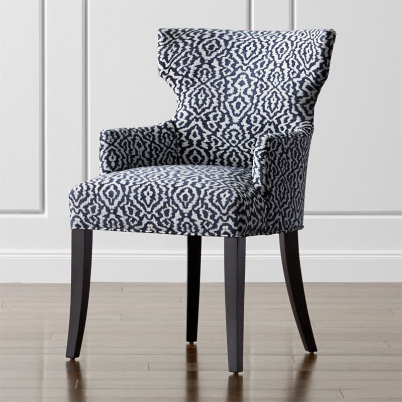 Sasha Upholstered Patterned Dining Arm Chair + Reviews Crate and