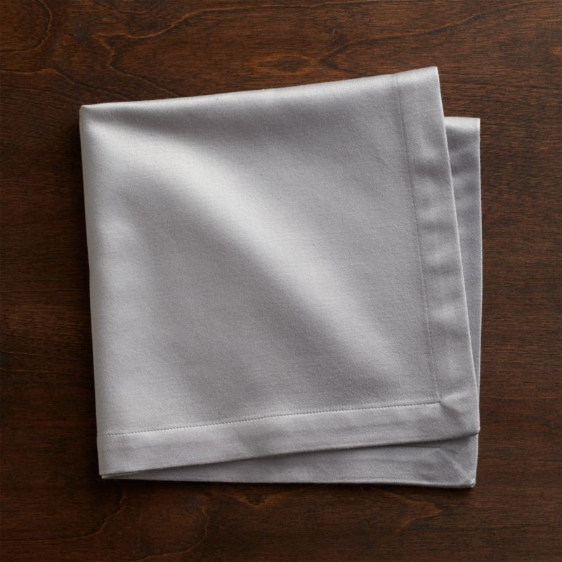 Sateen Silver Cloth Dinner Napkin + Reviews | Crate and Barrel