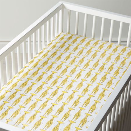 Organic Safari Giraffe Crib Sheet Reviews Crate And Barrel