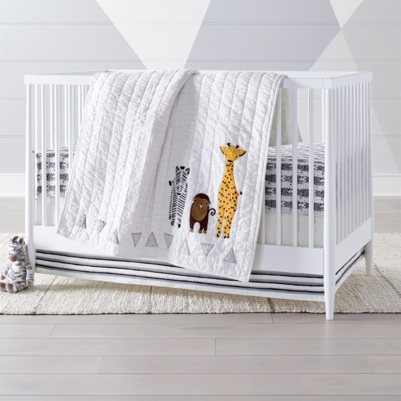 Safari Zebra Crib Bedding 3 Piece Set Reviews Crate And Barrel