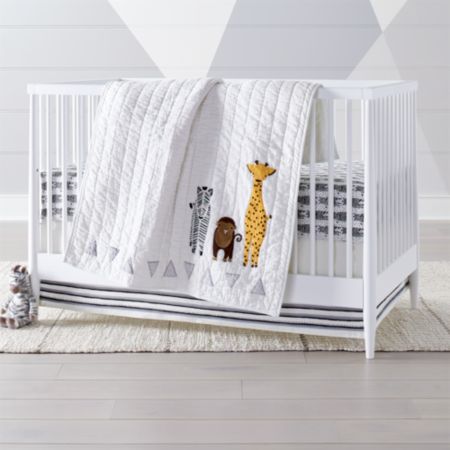 Safari Zebra Crib Bedding 3 Piece Set Reviews Crate And Barrel